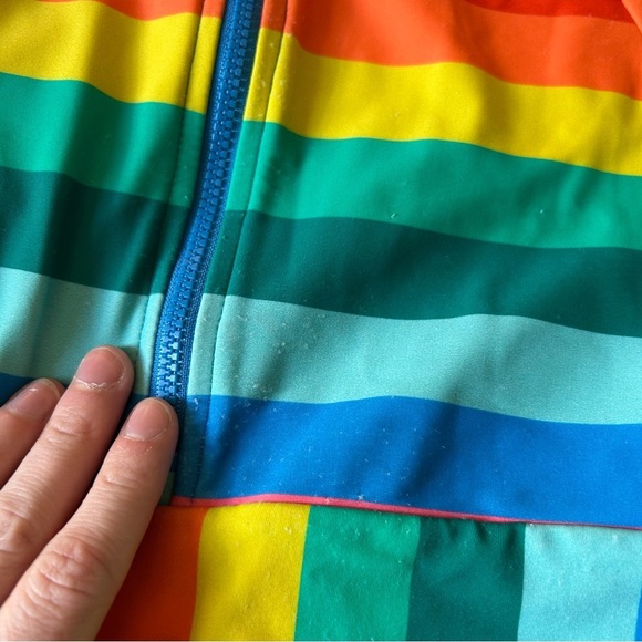 Hanna Andersson Multicolor Striped Kids Rashguard One Piece Sun Protection Zip - Picture 5 of 9